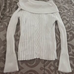 dressbarn Off-Shoulder White Sweater
